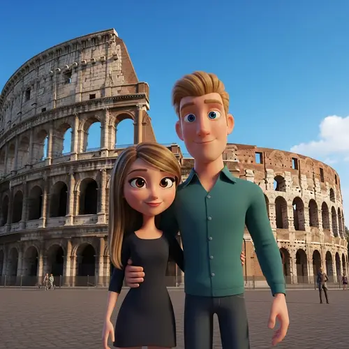 3D Cartoon Characters at Rome Colosseum | Animation Studio Inspired