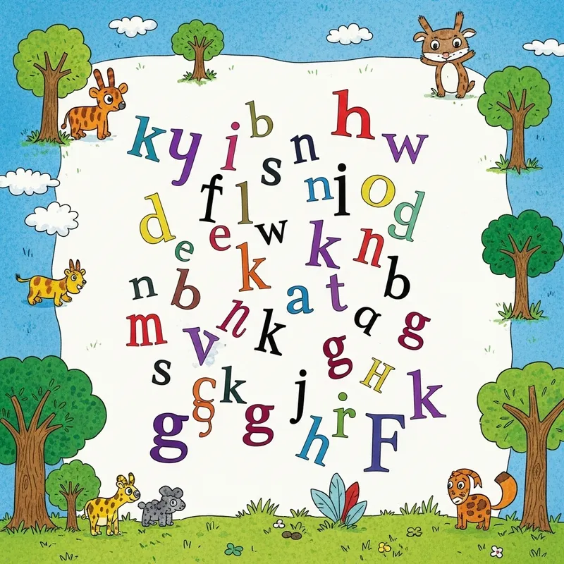 Vibrant Jumbled Words in Children's Storybook