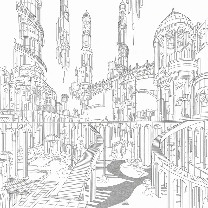 Dreamscape Line Art Architecture Creation Dreamscape Line Art Architecture Creation