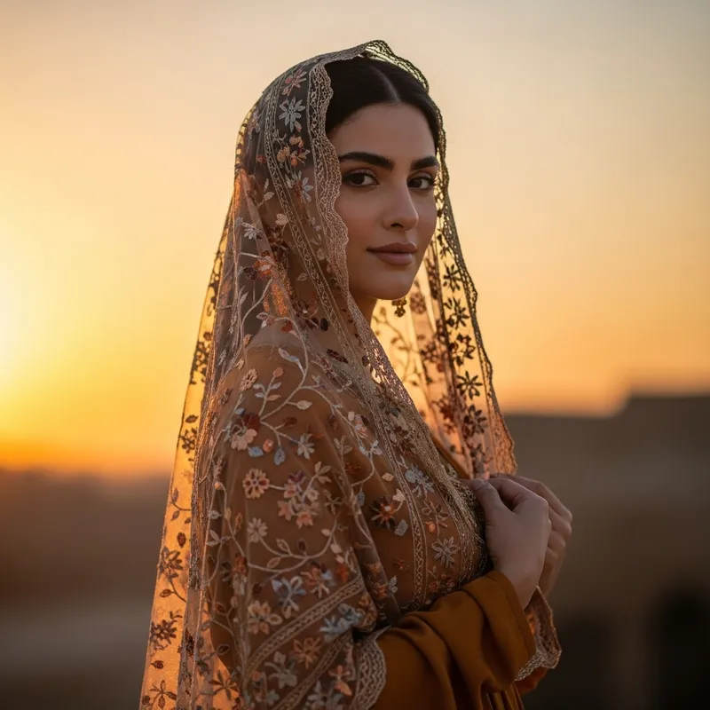 Beautiful Veiled Middle Eastern Woman