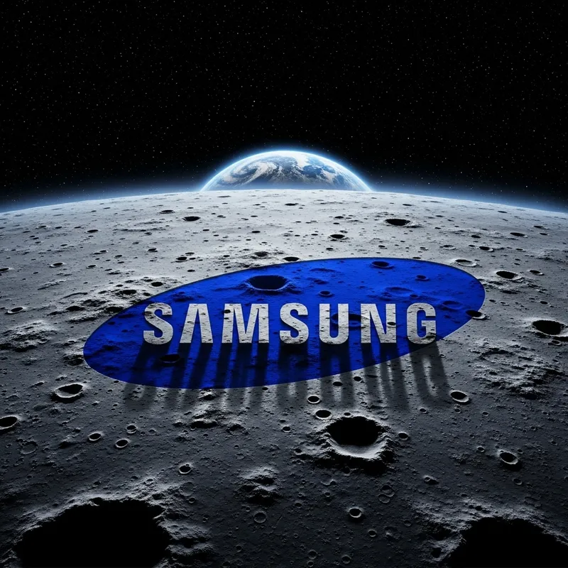 Samsung Logo on Moon | Lunar Branding Icon