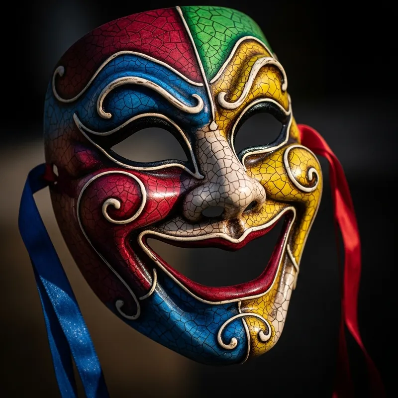 Colorful Joker Mask with Intricate Design Colorful Joker Mask with Intricate Design