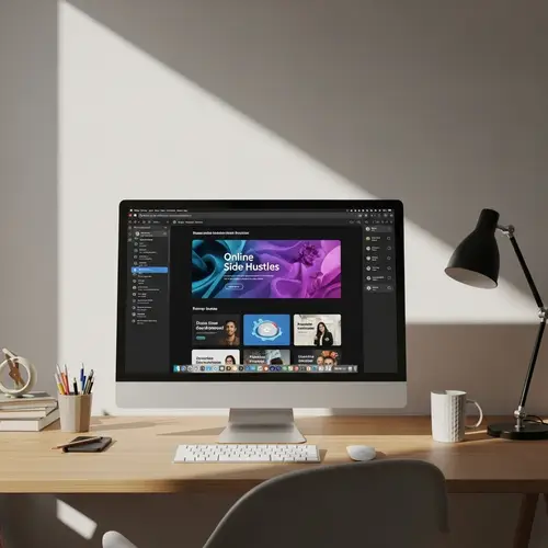 Contemporary Home Office with Online Side Hustles Art