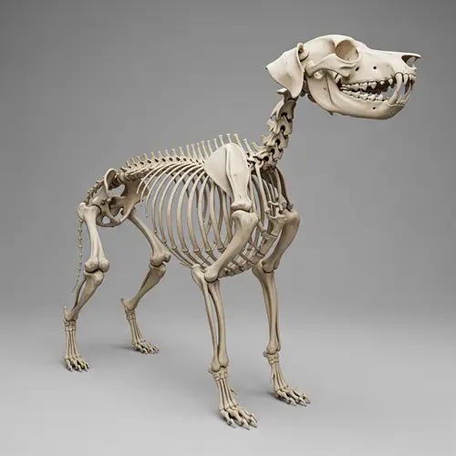 Detailed Canine Skeleton Anatomy Illustration