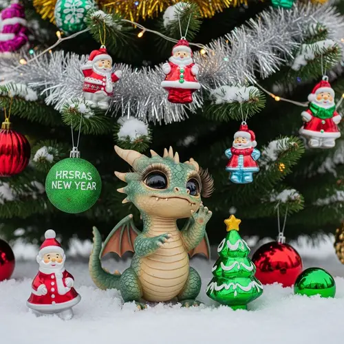 Enchanting Dragon Amid Christmas Festivity | Winter Wonderland