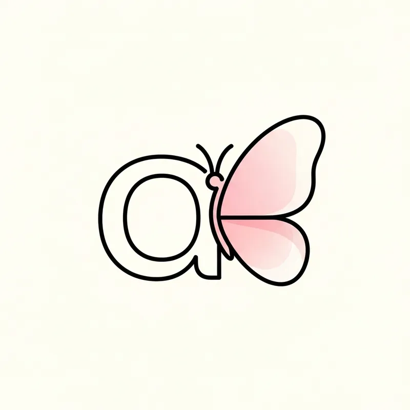 Minimalistic 'A' Butterfly Design | Sleek Lines & Soft Gradients