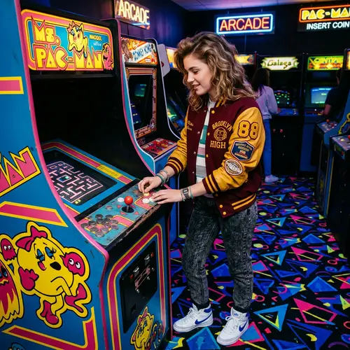 Retro 80s Arcade Experience: Play Pac-Man & Donkey Kong
