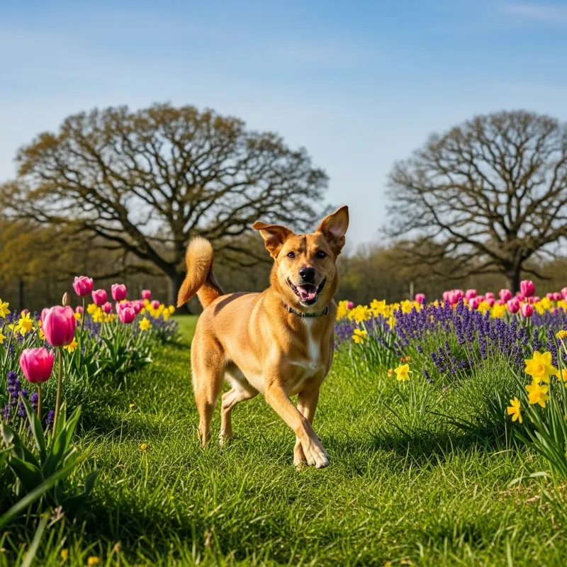 Playful Dog Enjoying Nature's Beauty