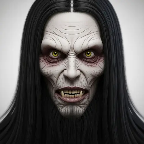 Hauntingly Eerie Humanoid Creature's Face