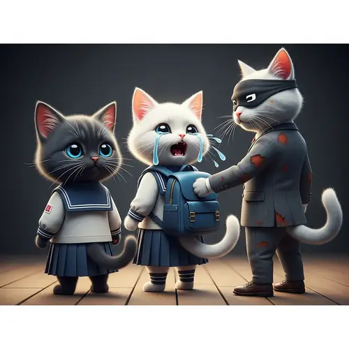 Hyper-Realistic Animation Inspired Cat Battle Scene