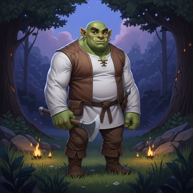 Muscular Ogre Fantasy in Deep Forest - Sherk Character Muscular Ogre Fantasy in Deep Forest - Sherk Character