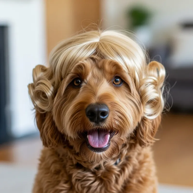 Perro con Peluca - Imagen Cómica de un Perro Divertido