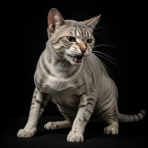 Muscular Cat Ready for Playful Skirmish