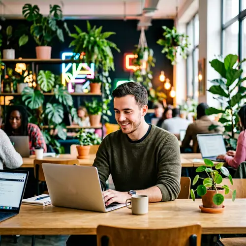 Innovative Startup Founder in Modern Workspace