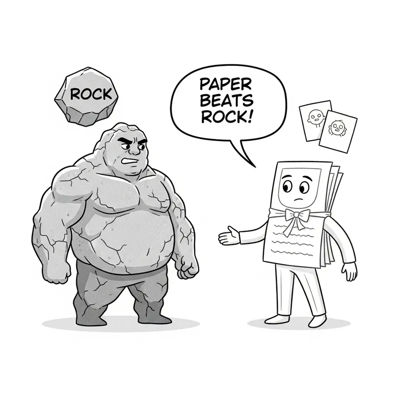 Paper vs Rock Comic Page: Paper's Victory Revealed!