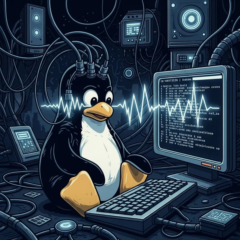 Retro Cyberpunk Tux: Linux Hacking Art
