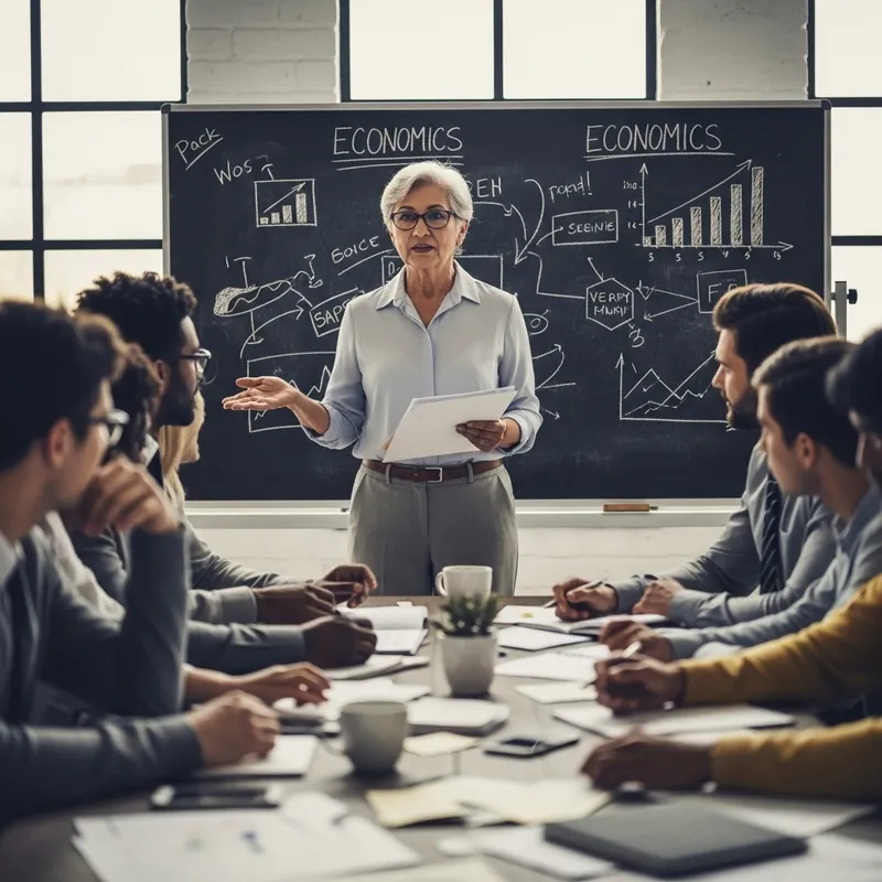 Experience-Led Economics Discourse in Diverse Meeting Room