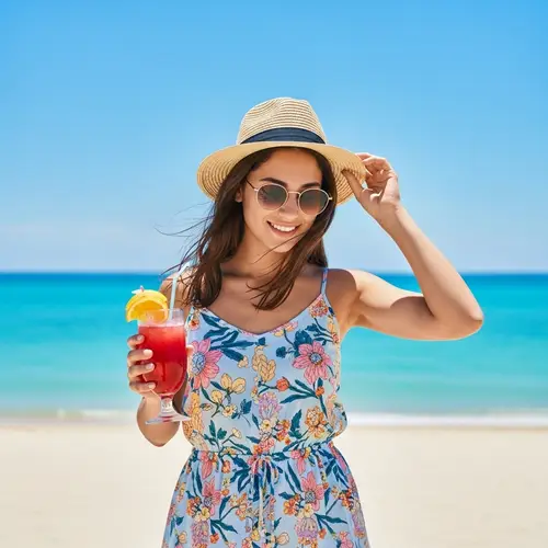 Stylish Hispanic Woman at Tropical Beach | Summer Outfit