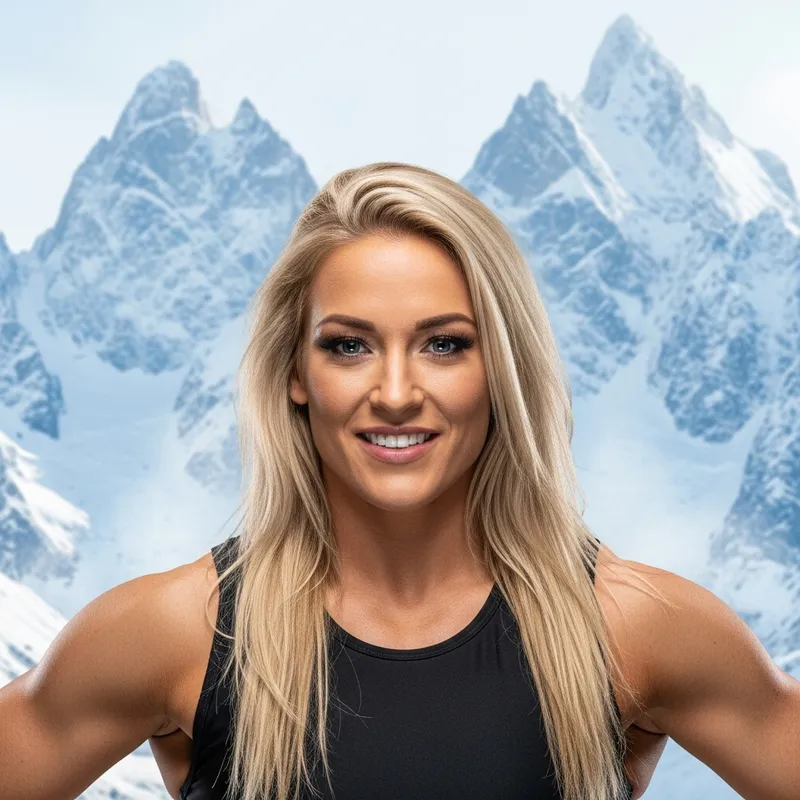 Close-up Portrait of Confident 'Charlotte Flair' with Azure Blue Eyes