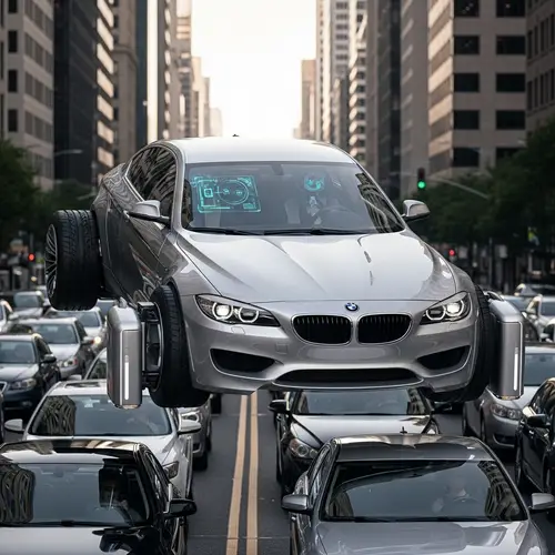 Futuristic High-Tech Car: Traffic-Jam Lifting & Advanced Design