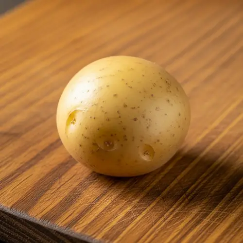 Plump Baby Potato on Antique Oak Cutting Board