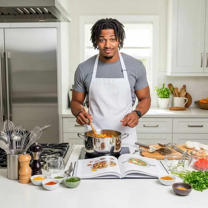 Mo Salah Cooking in Stylish Kitchen Mo Salah Cooking in Stylish Kitchen