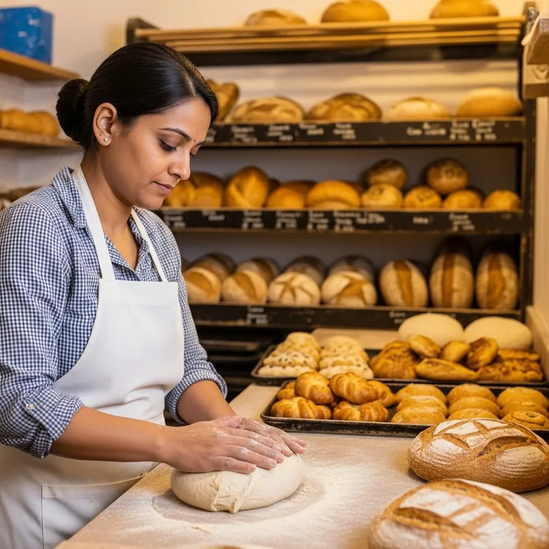 Sofia Kneading Dough in Charming Family Bakery