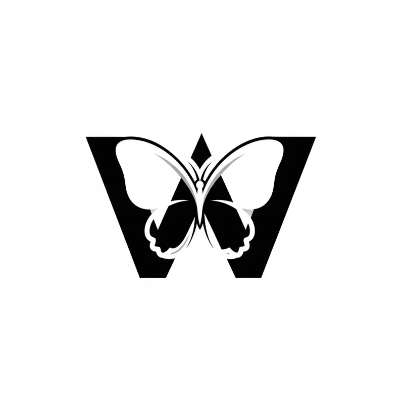 Butterfly Logo Design with 'W' Shape