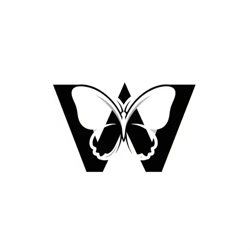 Butterfly Logo Design with 'W' Shape