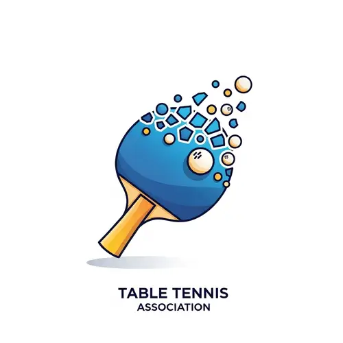 Dynamic Table Tennis Association Logo Design in Blue and Yellow