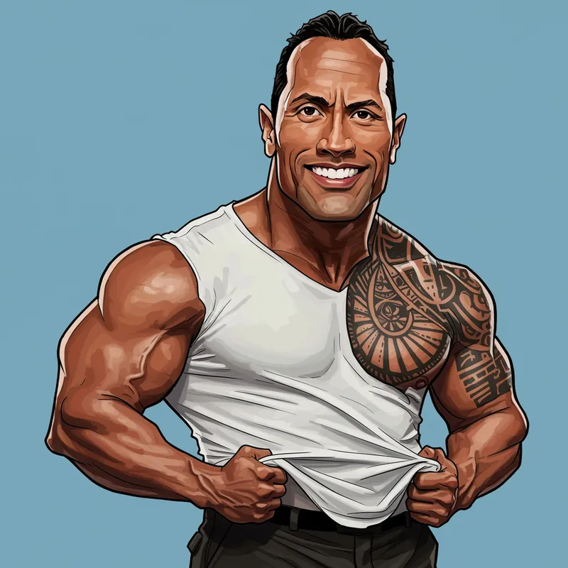 Dwayne Johnson Caricature - Fun & Unique Artwork