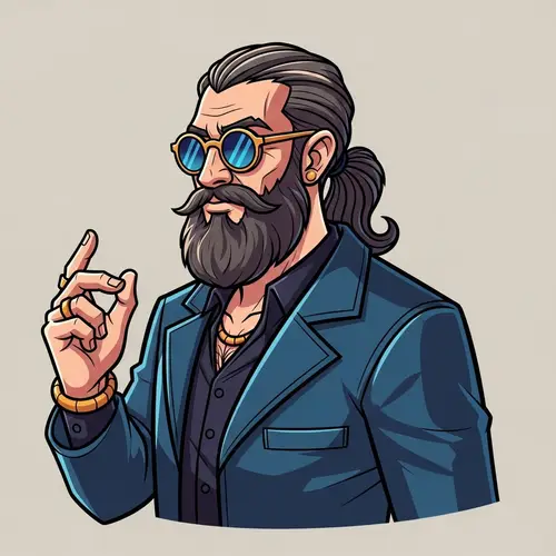 Captivating Man Illustration with Vibrant Colors