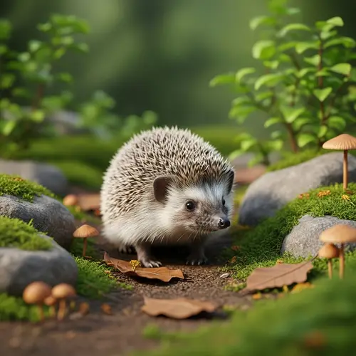 Healthy Hedgehog in Serene Natural Habitat