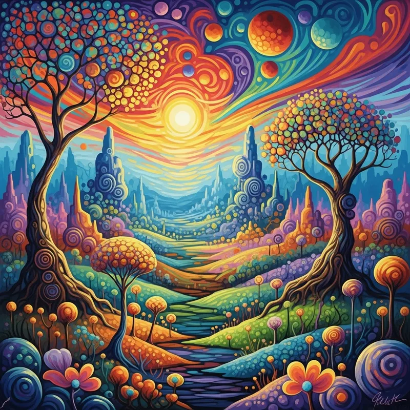 Psychedelic Landscape Abstract Fantasia
