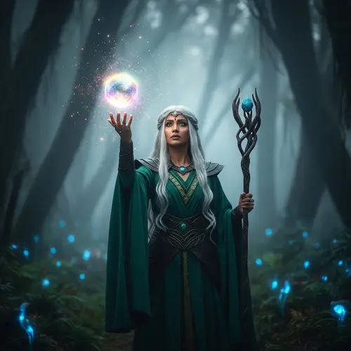 Enchanting Cinematic Sorceress Conjurering Magic Sphere