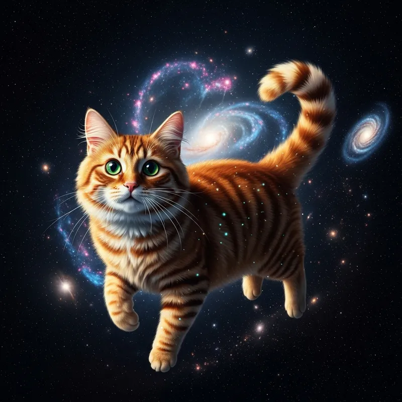 Cat in Space: Curious Feline Explores Weightless Cosmos