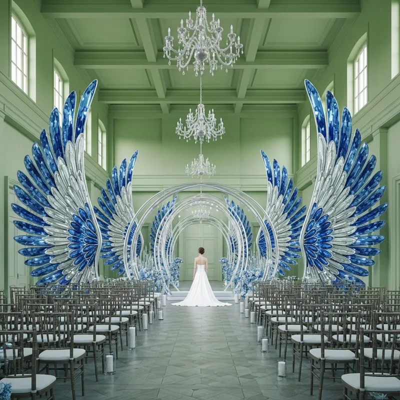 Enchanting Sapphire Wedding Ceremony in Green Hall