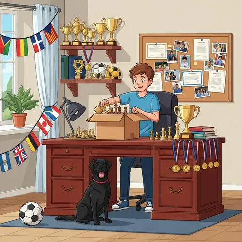 Inspiring 15-Year-Old Champion Teen Unpacking Chess Trophy