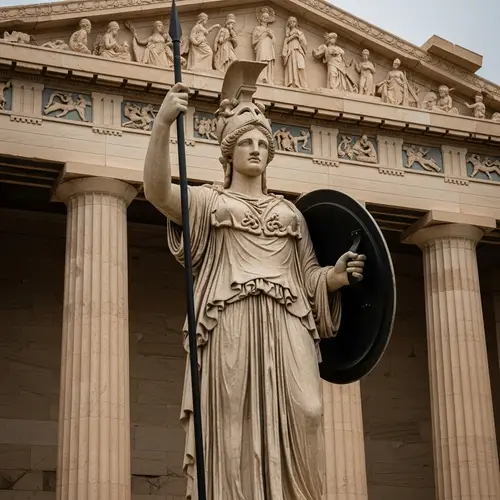 Goddess Athena Statue in the Parthenon