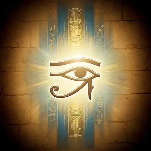 Ancient Egyptian Background Image with Eye of Horus Centered