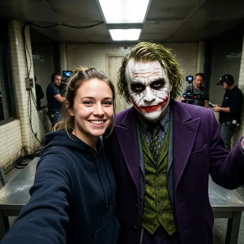 Selfie with Heath Ledger on Dark Knight Set