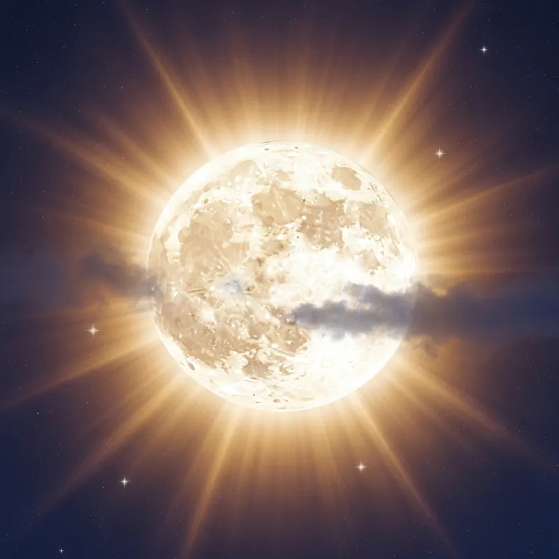 Powerful Moon Rising in Night Sky Powerful Moon Rising in Night Sky