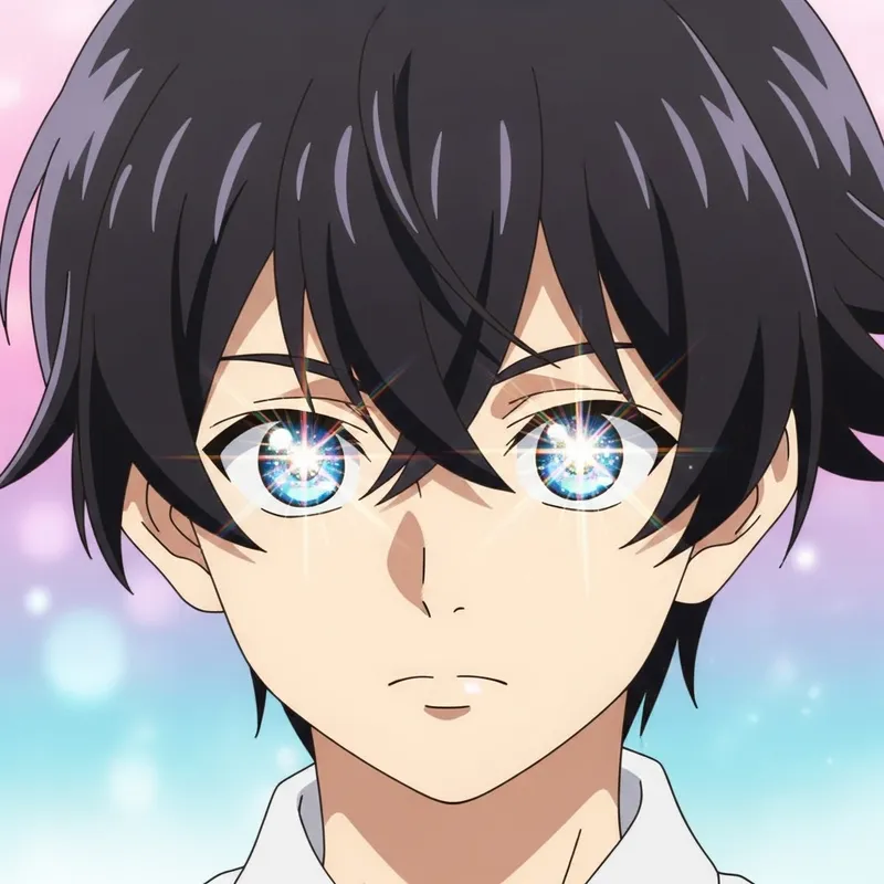 Colorful Anime Character with Dazzling Eyes Colorful Anime Character with Dazzling Eyes