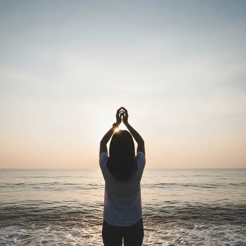 Serene Sunrise Silhouette at the Beach