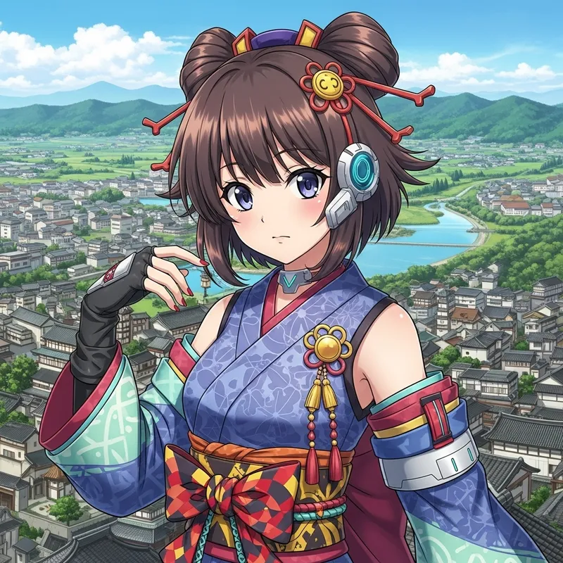 Anime Style: Vibrant Girl with Expressive Eyes & Exaggerated Hair Anime Style: Vibrant Girl with Expressive Eyes & Exaggerated Hair