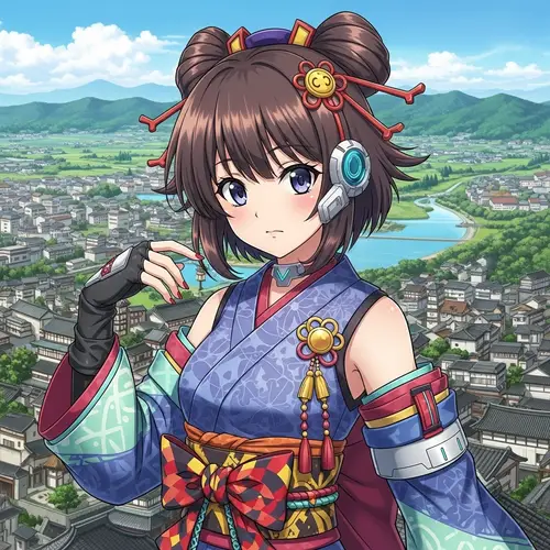 Anime Style Girl: Expressive Eyes & Exaggerated Hair