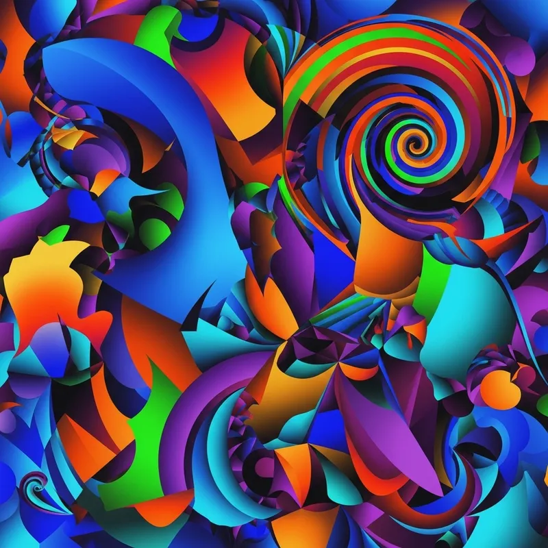 Surreal Vibrant Swirling Geometric Patterns
