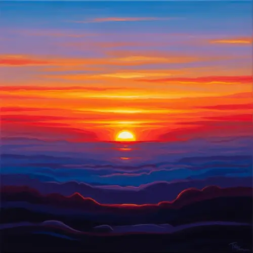 Stunning Sunset Abstract Art: Colorful Hues of Twilight