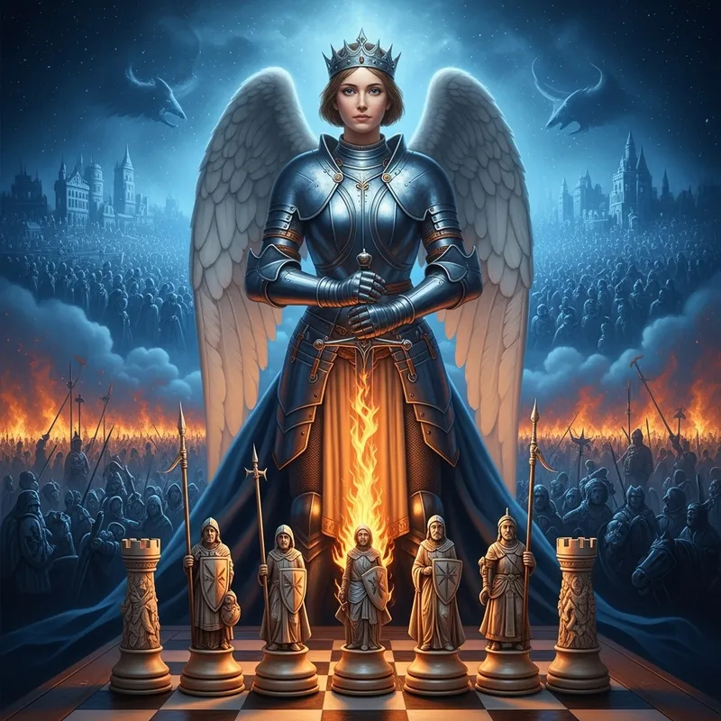 Triumphant Angelic Joan of Arc - Chess Queen Oil Painting