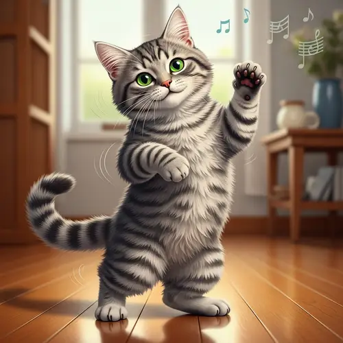 Adorable Cat Dancing to a Soft Tune
